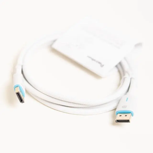 Alt view image 7 of 7 - DisplayPort 1.4 Cable 8K 60Hz 4K 120Hz HDR Cotton Braided - 10ft DisplayPort to DisplayPort White | Ideal for Laptop PC Gaming Monitor Projector TV
