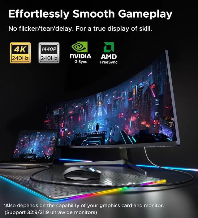 Alt view image 3 of 7 - USB C to DisplayPort Cable 8K 60Hz [Stable Gold-Plated Plug Metal Case] 4K 240Hz 2K 360Hz Type-C to Display Port Cord Thunderbolt 3/4 Compatible with MacBook Pro/Air iPhone 15 iPad Galaxy