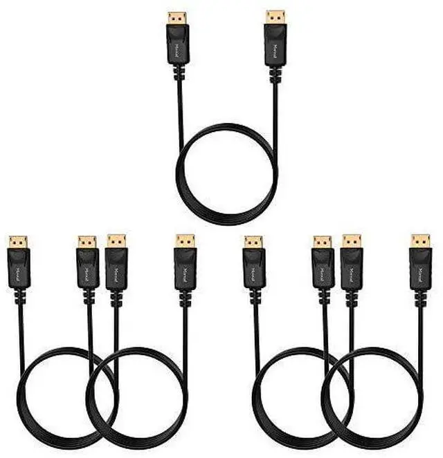 Alt view image 2 of 7 - 4K DisplayPort to DisplayPort Cable 6 Feet 5 Pack Gold-Plated High Speed Display Port DP Cable 1.2 (4K@60Hz 2K@144Hz) for Computer Desktop Laptop PC Monitor Projector & More