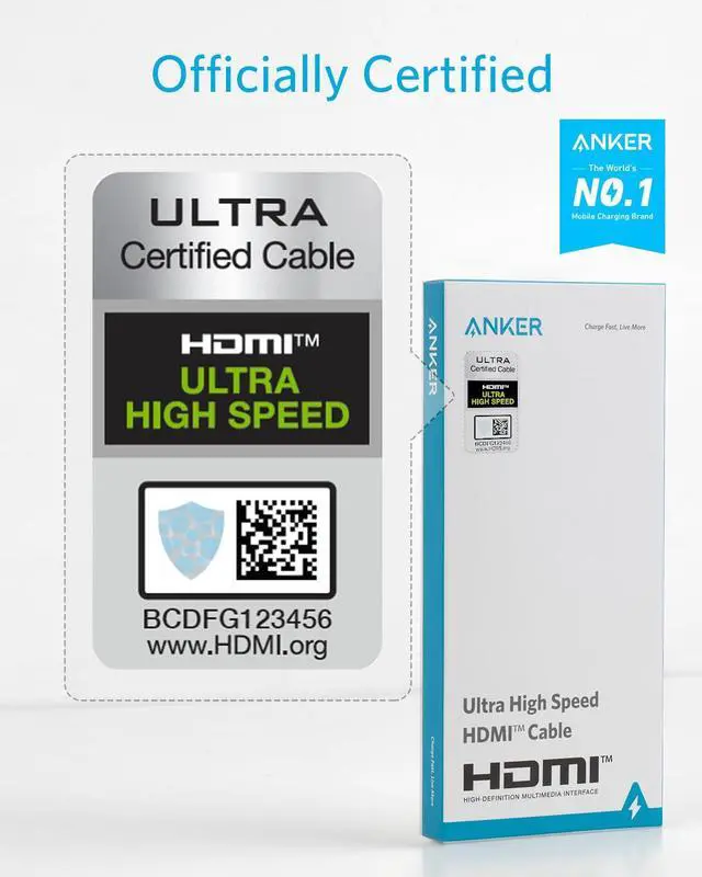 Alt view image 2 of 7 - HDMI Cable 8K@60Hz 6.6FT Ultra High Speed 4K@120Hz 48Gbps Ultra HD HDMI Cable Support Dynamic HDR eARC Dolby Atmos Compatible with PlayStation 5 Xbox Series X  TVs
