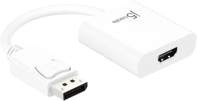 Alt view image 4 of 4 - J5 Create Jda154 Display Port to HDMI Adapter Cable White