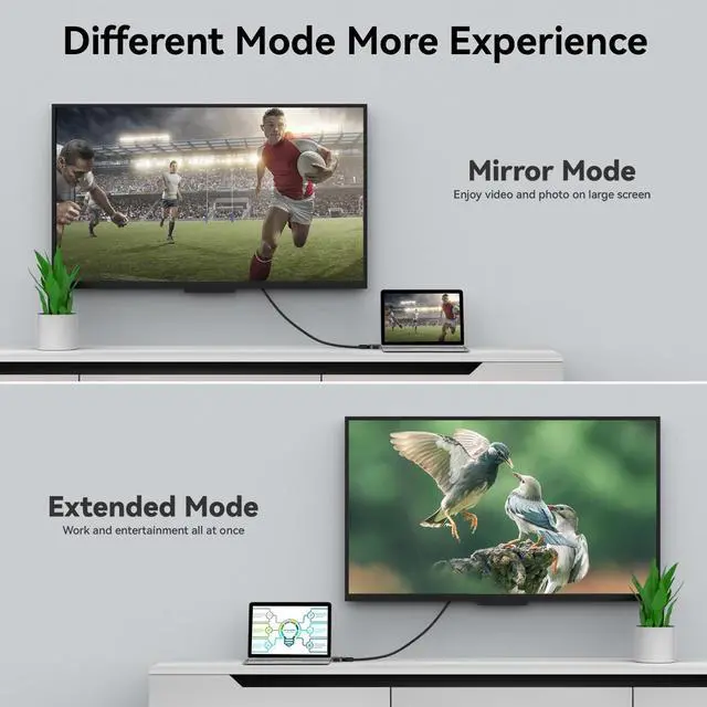 Alt view image 5 of 7 - FDBRO 16K DisplayPort 2.1 Cable 16K@30Hz 8K@60Hz 4K@165Hz DP 2.1 Cord Male to Male Support HDR, 3D for PC, HDTV, Laptops, Gaming Monitor (Gray & Black, 10FT/3M)