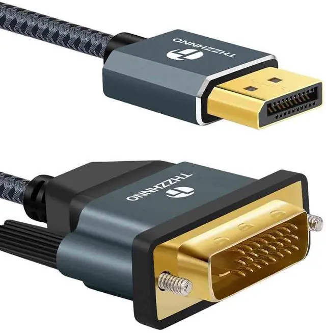 Alt view image 7 of 7 - DisplayPort to DVI Cable 10FT, Gold-Plated Display Port to DVI-D Adapter Cable 1080P@60Hz Cord for Computer, Desktop, Laptop, PC, Monitor, Projector