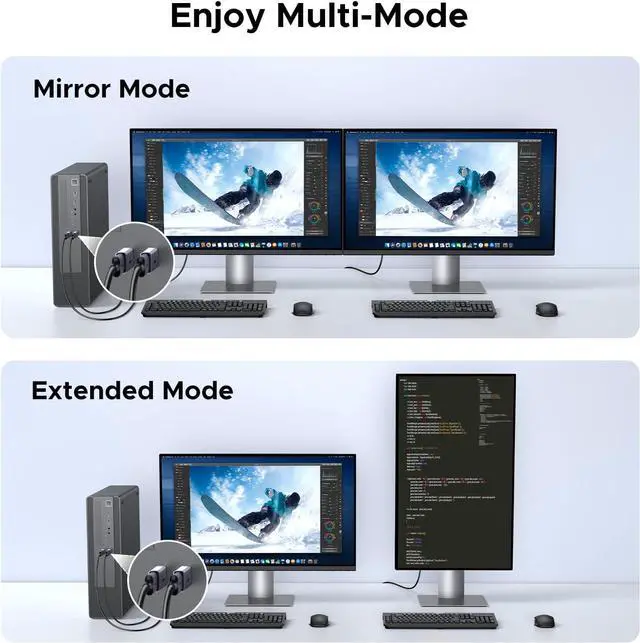 Alt view image 7 of 7 - 4K DisplayPort to HDMI 2-Pack Adapter Unidirectional Display Port 1.2 to HDMI 1.4 Male to Female Converter Aluminum Adapter Compatible with Desktop Laptop Monitor HDTV AMD NVIDIA