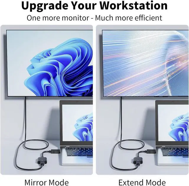 Alt view image 4 of 7 - Displayport to HDMI Active Adapter Cable 4K DP 1.4 to HDMI 2.0 Monitor Uni-Directional Converter Male to Female Black Compatible for HP AMD NVIDIA   Desktop TV and More