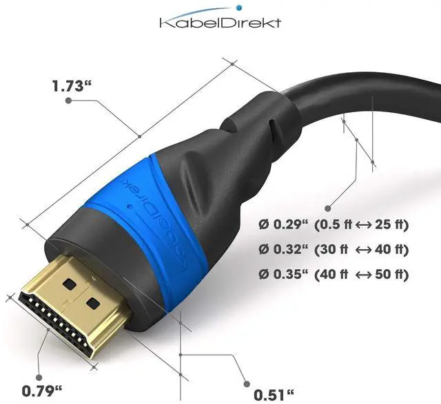 Alt view image 5 of 7 - 8K / 4K HDMI Cable  0.5ft & More HDMI Cables (0.5ft75ft)  German-Engineered HDMI Cord  Supports 10K/8K@60Hz/4K@120Hz  HDMI Cable for HDTV PC PS5 Xbox Switch