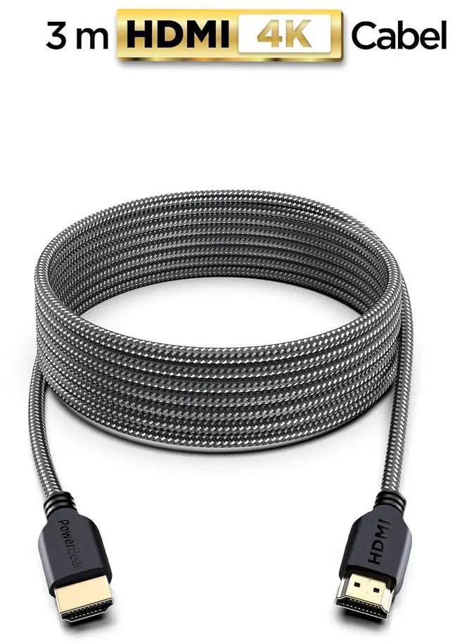 Alt view image 2 of 7 - 4K HDMI Cable 10 ft | High Speed Hdmi Cables Braided Nylon & Gold Connectors 4K @ 60Hz Ultra HD 2K 1080P ARC & CL3 Rated | for Laptop Monitor PS5 PS4 Xbox One Fire TV & More