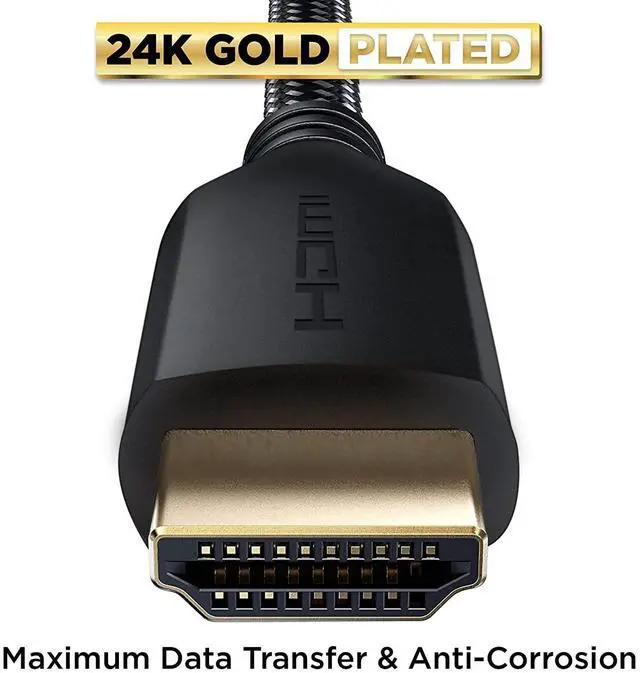 Alt view image 6 of 7 - 4K HDMI Cable 10 ft | High Speed Hdmi Cables Braided Nylon & Gold Connectors 4K @ 60Hz Ultra HD 2K 1080P ARC & CL3 Rated | for Laptop Monitor PS5 PS4 Xbox One Fire TV & More