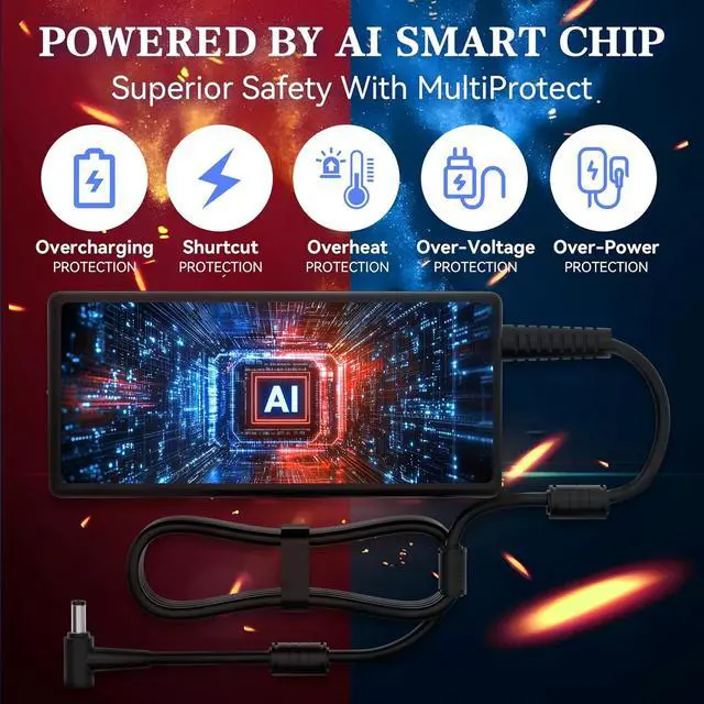 Alt view image 7 of 7 - 240W Ac Adapter for  Rog Zephyrus G14 GA401IV G15 GA502IV Fit for  Tuf Gaming Laptop Charger Tuf F15 A15 F16 A16-180W for  Zephyrus G14-for  Tuf A15 FA506IU F15 FX506LH