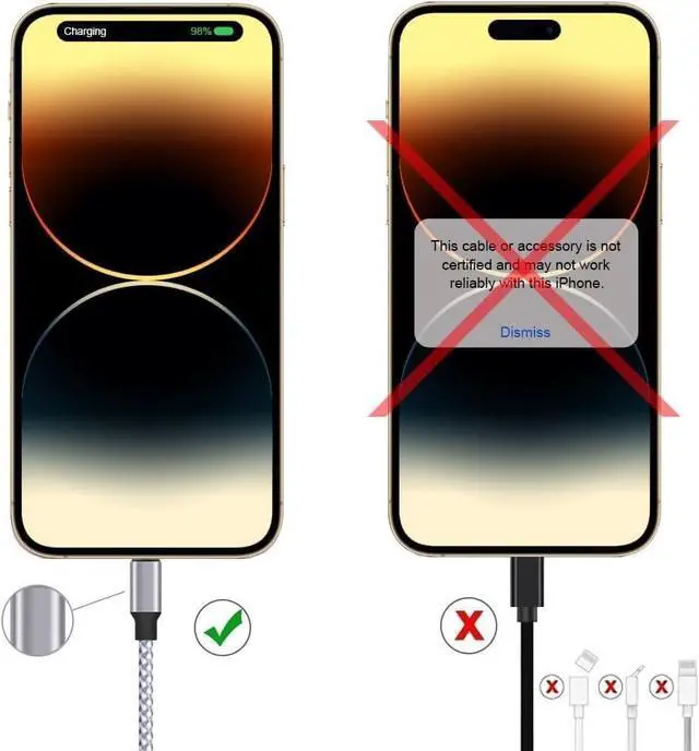 Alt view image 6 of 7 - for iPhone Charger [MFi Certified] Lightning Cable 3PACK 6FT Nylon Braided USB Charging Cable High Speed Transfer Cord Compatible with iPhone 14/13/12/11 Pro Max/XS MAX/XR/XS/X/8/iPad
