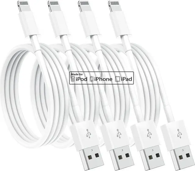 Main image of 4 Pack [Apple MFi Certified] Apple Charging Cables 6ft iPhone Chargers Lightning Fast iPhone Charging Cord for iPhone 12/11/11Pro/11Max/ X/XS/XR/XS Max/8/7 ipad(White)
