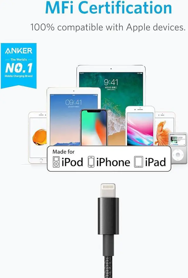 Alt view image 2 of 6 - USB A to Lightning Cable(3.3FT 2Pack) MFi Certified Nylon USB to Lightning Cord for iPhone 14/13/12/11 Pro/11/XS MAX/XR/8/7/6s Plus Cable(Black)