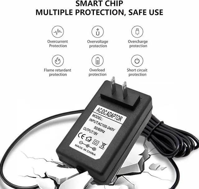 Alt view image 5 of 7 - 12 Volt Power Supply 5 Amp AC Adapter 100~240V 50-60hz 12V 5A Power Cord 12V Transformer AC to DC Converter 6.2FT with 14 Tips for LED Light CCTV Security Camera Speaker Monitor Screen Router