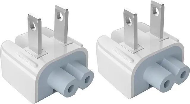 Main image of Mac Duckhead AC Power Adapter Wall Folding Plug US Charger Adapter Standard Plugs Converter Duck Head Replace for A-pple MacBook/Mac iBook/iPhone/Ipad/iPod etc (2 Packs)