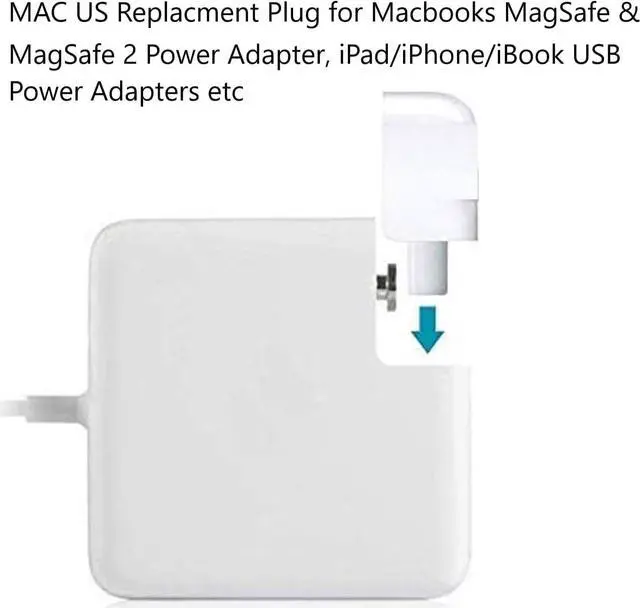Alt view image 2 of 5 - Mac Duckhead AC Power Adapter Wall Folding Plug US Charger Adapter Standard Plugs Converter Duck Head Replace for A-pple MacBook/Mac iBook/iPhone/Ipad/iPod etc (2 Packs)