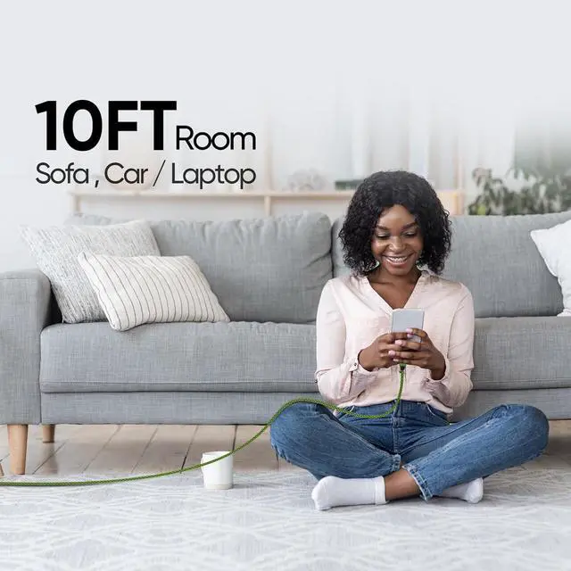 Alt view image 5 of 7 - iPhone Charger 5 Pack 10 ft USB Lightning Cable  Mfi Certified Cable Fast Charging Cord Nylon Braided Compatible with iPhone 14 13 12 11 XS XR X Pro Max 8 7 6 6S 6 Plus Mini 5S SE Plus iPad