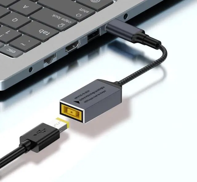 Main image of USB C to Slim Tip Adapter 100W PD3.0 Fast Charging for Convert Square Charger to Type-C Power for  Thinkpad MacBook Chromebook Nintendo Switch and Any USB C Devices Input 15-20VDC