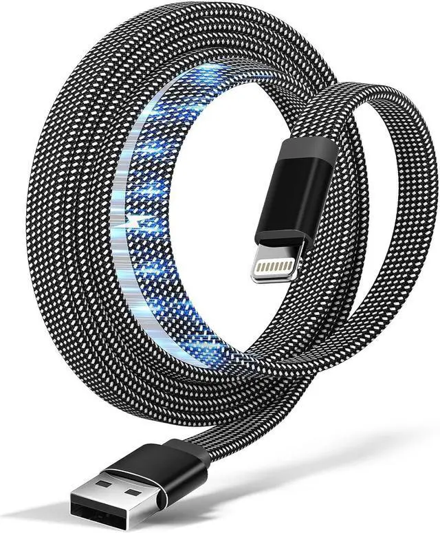 Main image of Magnetic Lightning Cable 3.3ft Coiled iPhone Charger Cord Braided iPhone Charging Cable MFi Certified Compatible with iPhone 14 13 13Pro 12 11 Max XS XR X 8 7 SE Flat