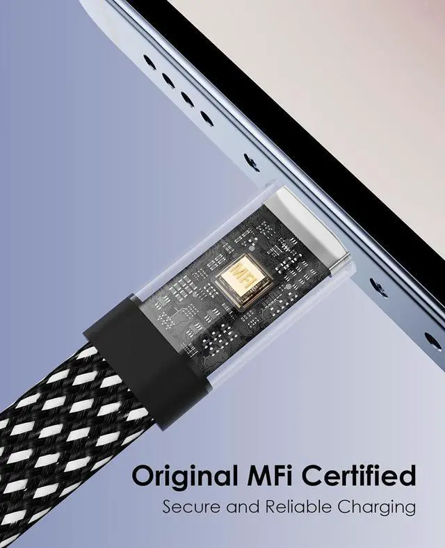 Alt view image 6 of 7 - Magnetic Lightning Cable 3.3ft Coiled iPhone Charger Cord Braided iPhone Charging Cable MFi Certified Compatible with iPhone 14 13 13Pro 12 11 Max XS XR X 8 7 SE Flat