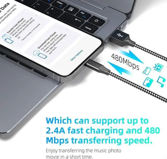 Alt view image 4 of 7 - iPhone Charger 3 Pack 10 FT iPhone Charger Fast Charging Cord Apple MFi Certified Lightning Cable Nylon Braided Compatible with iPhone 14 13 12 11 Pro Max XR XS X 8 7 6 Plus SE iPad and More