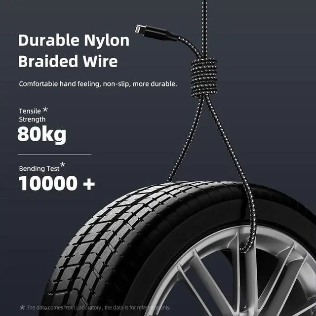 Alt view image 6 of 7 - iPhone Charger 3 Pack 10 FT iPhone Charger Fast Charging Cord Apple MFi Certified Lightning Cable Nylon Braided Compatible with iPhone 14 13 12 11 Pro Max XR XS X 8 7 6 Plus SE iPad and More