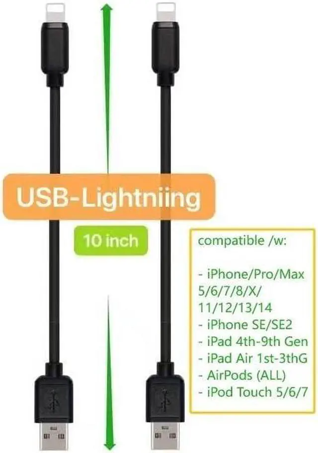 Alt view image 2 of 6 - 10-Pack Multi Short USB Cables & TypeC-C Cables for Charging Stations Compatible/w iPhone16 &15 iPhone5-14/ iPads/iPad Mini/iPad Pros/ Moblies & Tablets/Pixel & Nexus/HTC/Sony(Black)