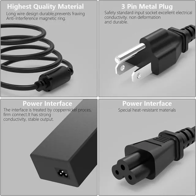 Alt view image 3 of 6 - 65 Watt Charger for HP EliteBook 820 830 840 850 G2 G3 G4 G5 65W Laptop