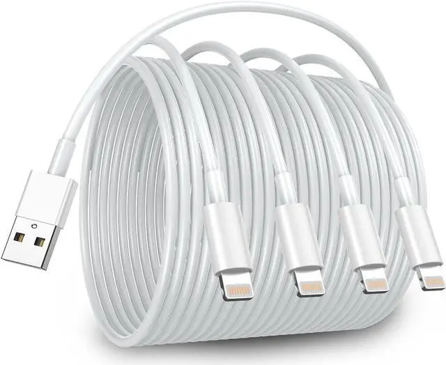 Main image of iPhone Charger Cord [MFi Certified] 6ft 4Pack Original USB to Lightning Cable Fast Charging for iPhone 14/13/12/11 Pro/11/XS MAX/XR/8/7/6s Plus iPad Pro/Air/Mini iPod Touch -White