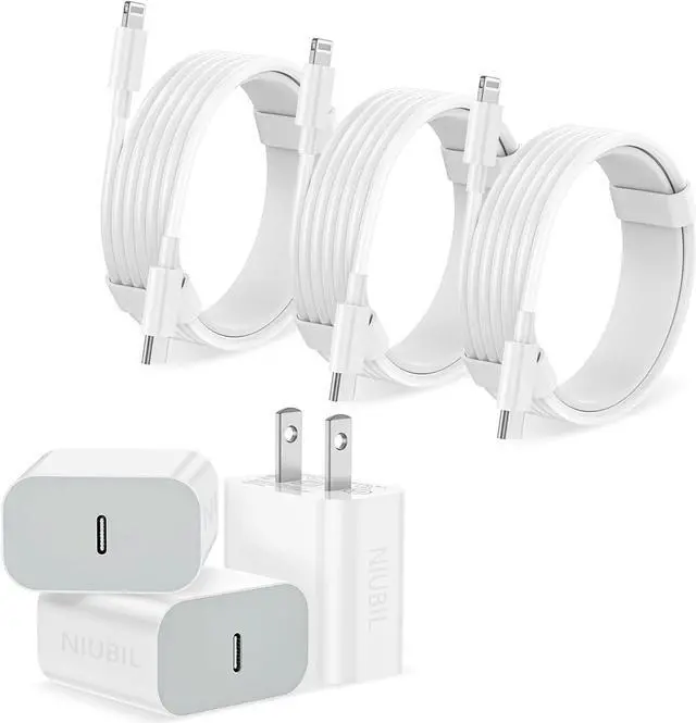Main image of for iPhone Charger Fast Charging 3Pack USB-C Wall Charger Block with 6FT USB C to Lightning Cables Compatible for iPhone 14/14 Pro/14Pro Max/13/12/11/Xs Max Type C Charge