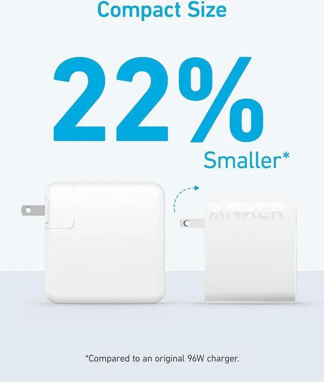 Alt view image 5 of 7 - Mac Book Pro Charger 100W USB C Charger Compact and Foldable Fast Charger for MacBook Air  Galaxy iPad Pro and All USB C Devices 5 ft USB C to USB C Cable Included