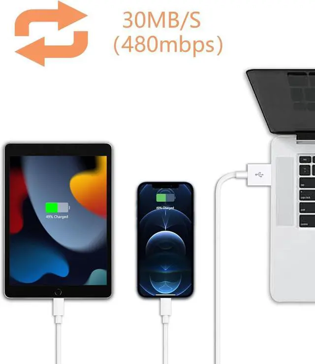 Alt view image 5 of 7 - Apple MFi Certified iPhone Charger Cord 3ft Lightning Cable Fast Charging High Speed Data Sync USB Cable Compatible with iPhone 13/12/11 Pro Max/XS MAX/XR/XS/X/8/7/Plus/6S iPad AirPods