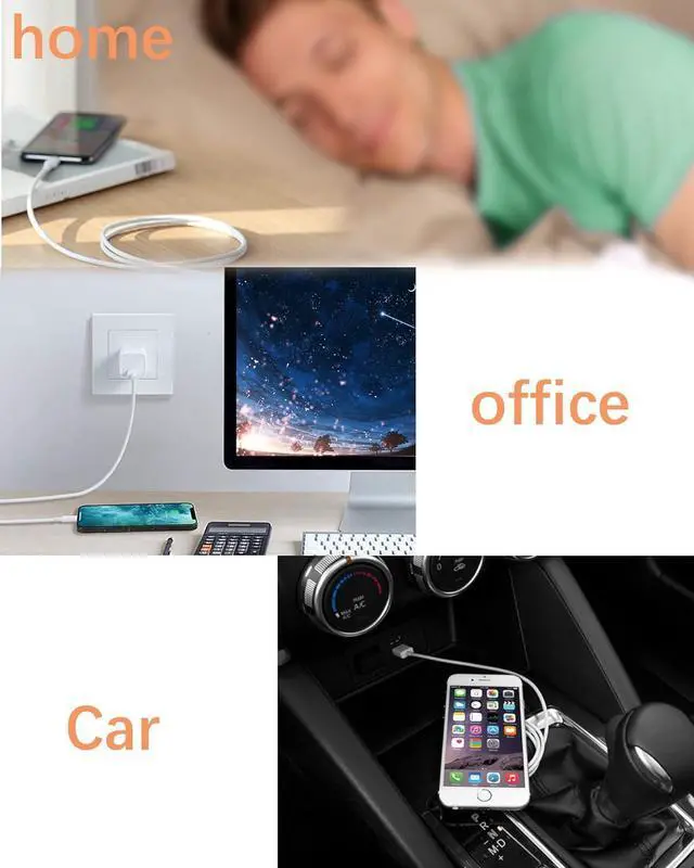 Alt view image 6 of 7 - Apple MFi Certified iPhone Charger Cord 3ft Lightning Cable Fast Charging High Speed Data Sync USB Cable Compatible with iPhone 13/12/11 Pro Max/XS MAX/XR/XS/X/8/7/Plus/6S iPad AirPods