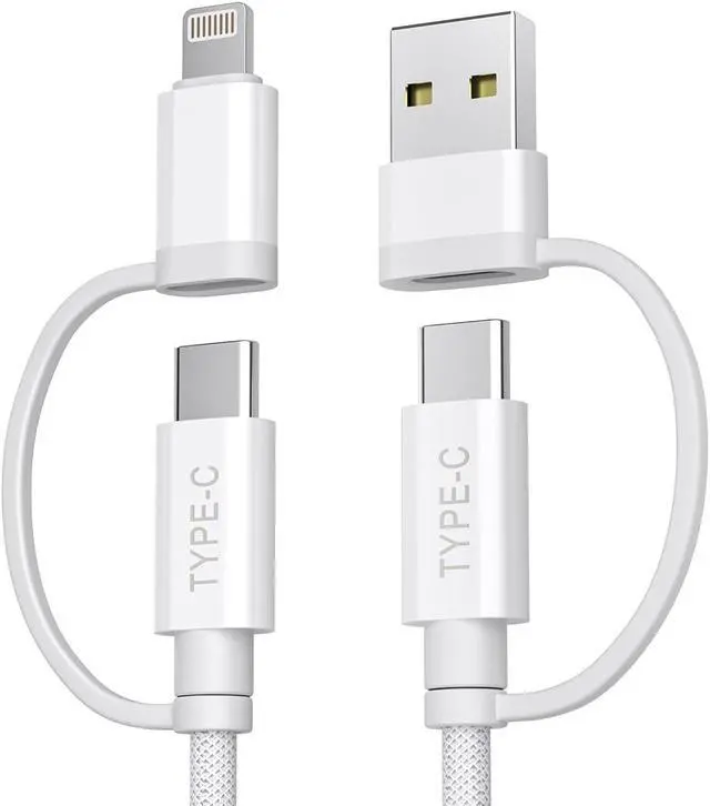 Main image of 4-in-1 USB C Charger Cable 6.6FT for iPhone 16 15 Pro AirPods 4/4th Generation/3 60W Charging Multi Charging Cord with USB-A Adapter/iOS/TypeC for  2 Max 2024 iWatch 10 S24 S23