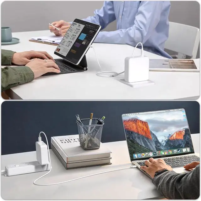 Alt view image 7 of 7 - Mac Book Pro Charger 61W USB C Charger Power Adapter for MacBook Pro 13 Inch/12 Inch for MacBook pro MacBook Air 13/12 Inch Type C Power Cord Supply