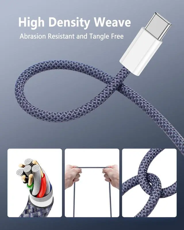 Alt view image 6 of 7 - USB-C to Magnetic 3 Fast Charging Cable (2 m/6.6 ft) USB C Cable Compatible with MacBook Air (15/13 M3 2024 15 M2 2023 13 M2 2022) MacBook Pro (16/14 2023/2021) Midnight Blue