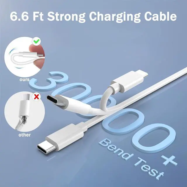 Alt view image 5 of 6 - Mac Book Pro Charger-100W USB C Charger Fast Charger Compatible with Mac Book Pro/Mac Book Air 16 15 14 13 Inch New iPad Pro and All USB-C Devices 100W USB C Laptop Charger(6.6 FT Cable Included)