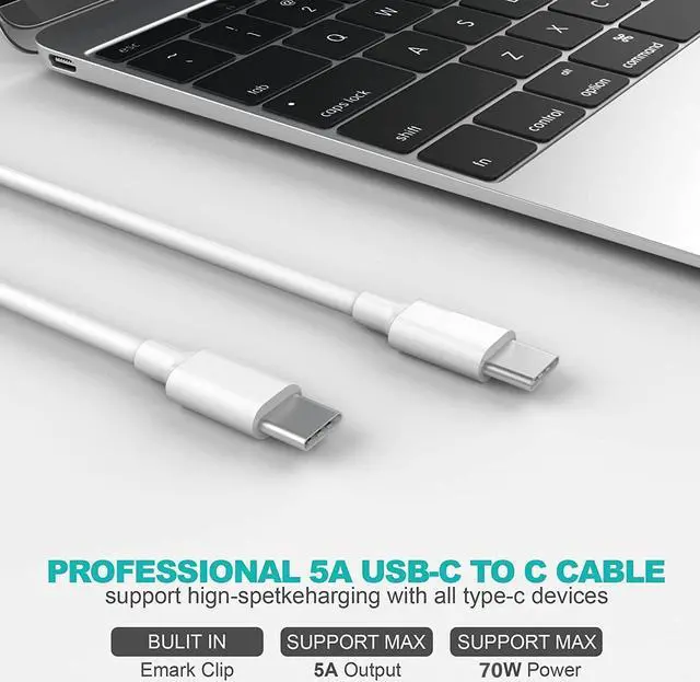 Alt view image 3 of 6 - Charger for Mac Book Air Mac Book Pro 13 14 15 16 inch 2025 2024 2023 2022 2021 2020 M1 M2 M3 M4 Laptop 70W USB C Power Adapter 6.6FT USB-C Cable Charging as Fast as Mag 3 Original Quality