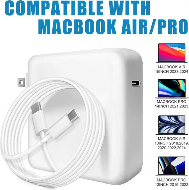 Alt view image 3 of 5 - Charger for Mac Book Air Mac Book Pro 13 14 15 16 inch 2025 2024 2023 2022 2021 2020, M1 M2 M3 M4 Laptop 70W USB C Power Adapter 6.6FT USB-C Cable Charging as Fast as Mag 3, Original Quality