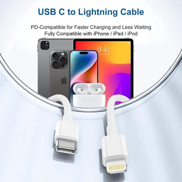 Alt view image 4 of 7 - Charger-Fast-Charging [MFi Certified] USB C to Lightning Cable iPhone Charger Cord Compatible for Apple iPhone - 3 Pack(6ft+6ft+10ft)