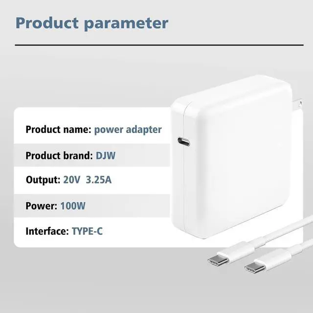 Alt view image 2 of 7 - Mac Book Pro Charger - 100W USB C Charger Fast Charger for Mac Book pro/Air iPad Pro 12.9 11 inch 2020/2018  Galaxy and All USB-C Laptops and Phones