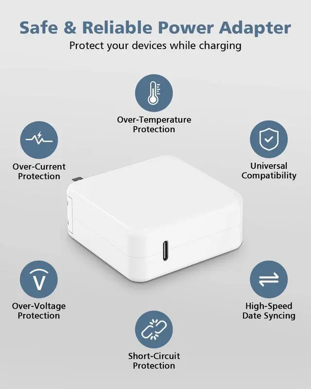 Alt view image 4 of 7 - Mac Book Pro Charger - 100W USB C Charger Fast Charger for Mac Book pro/Air iPad Pro 12.9 11 inch 2020/2018  Galaxy and All USB-C Laptops and Phones