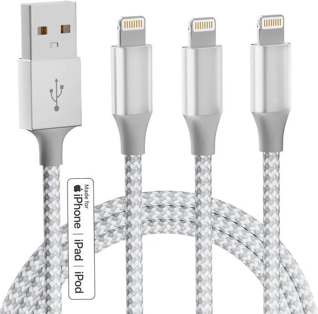 Main image of iPhone Charger 3pack 10FT  MFi Certified Long Lightning Cable Fast Charging Nylon Braided USB Charging Cable High Speed Transfer Cord for iPhone 14 13/12/11 Pro Max/XS MAX/XR/XS/X/8/7/Plus/6S