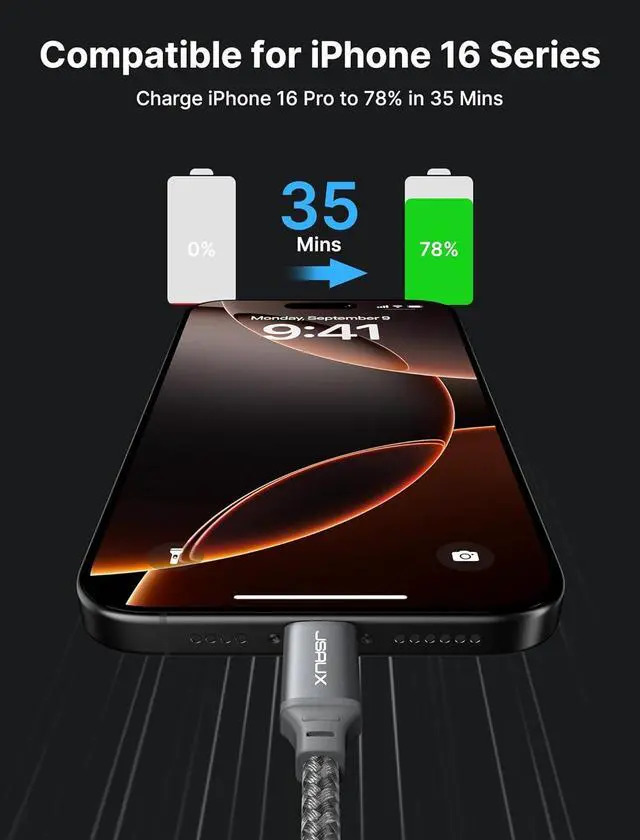 Alt view image 2 of 7 - 100W USB C to USB C Cable [2-Pack 6.6FT] Type C Fast Charging Cable Compatible with iPhone 16/16 Plus/16 Pro/16 Pro Max iPhone 15 Series Galaxy S24/S23/S22 Car Play MacBook iPad Pixel-Grey