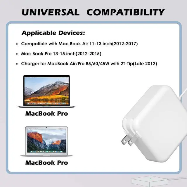 Alt view image 2 of 7 - Replacement Mac Book Pro Charger 85W T-Tip Mac Charger Compatible with Mac Book Pro 17/15/13 Inch and Mac Book Air 15/13 Inch Between 2012-2017