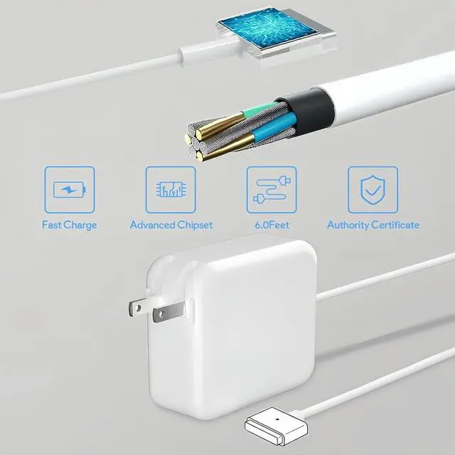 Alt view image 4 of 7 - Replacement Mac Book Pro Charger 85W T-Tip Mac Charger Compatible with Mac Book Pro 17/15/13 Inch and Mac Book Air 15/13 Inch Between 2012-2017