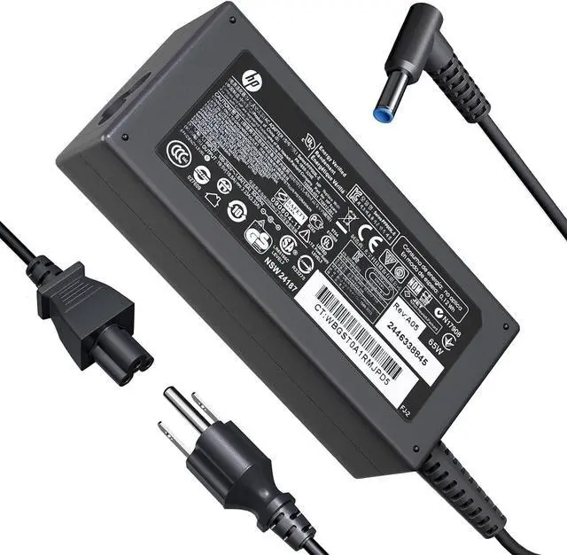 Main image of 65W 45W AC Charger Fit for HP Probook 440 445 450 455 470 640 650 G10 G9 G8 G7 G6 G5 G4 G3 G2 Elitebook 845 840 for HP Pavilion x360 11 13 14 15 17 Envy X360 Blue Tip Laptop Adapter Power Cord (65W)