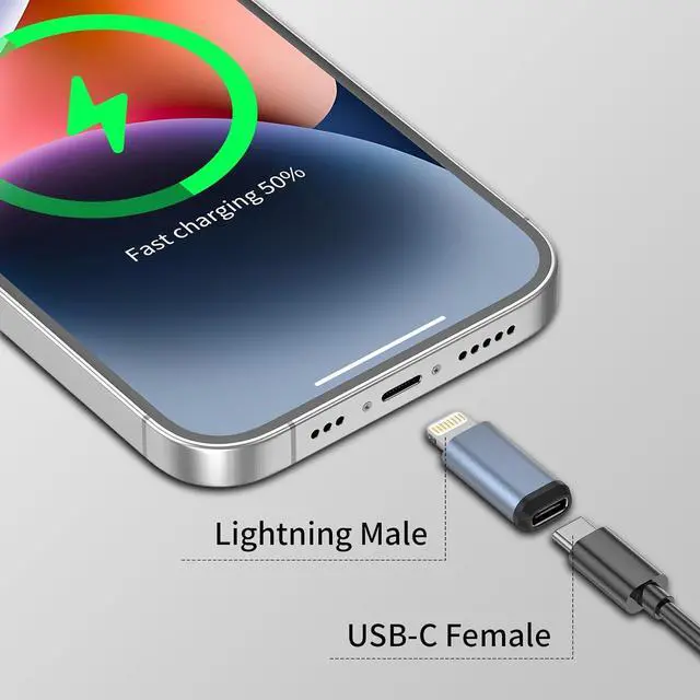 Alt view image 3 of 7 - USB C Type C to Lightning Adapter [3Pack] 1.8-2.2A 15W Fast Charging Lightning to USB Type C Cable Adapter Support Data Sync iPhone 14/13/12/11/pro/mini/iPad/Airpods Compatible Not for Audio/OTG