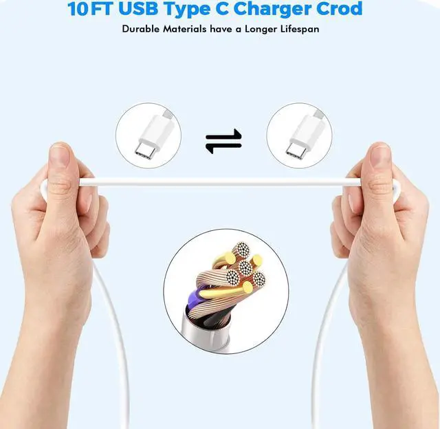 Alt view image 2 of 7 - USB C Charger for MacBook Air MacBook Pro 13 14 15 16 inch,M1 M2 M3 Apple Laptop Charge,2Pack 30W USBC Power Adapter,Compatible with iPad,iPhone 15 Pro Max,10FT Extra Long Cable mac Book pro,iPad Pro