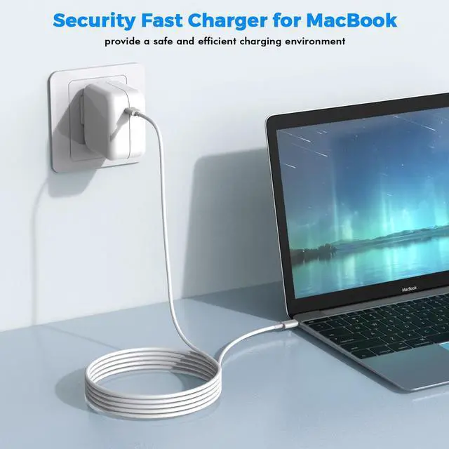 Alt view image 5 of 7 - USB C Charger for MacBook Air MacBook Pro 13 14 15 16 inch,M1 M2 M3 Apple Laptop Charge,2Pack 30W USBC Power Adapter,Compatible with iPad,iPhone 15 Pro Max,10FT Extra Long Cable mac Book pro,iPad Pro