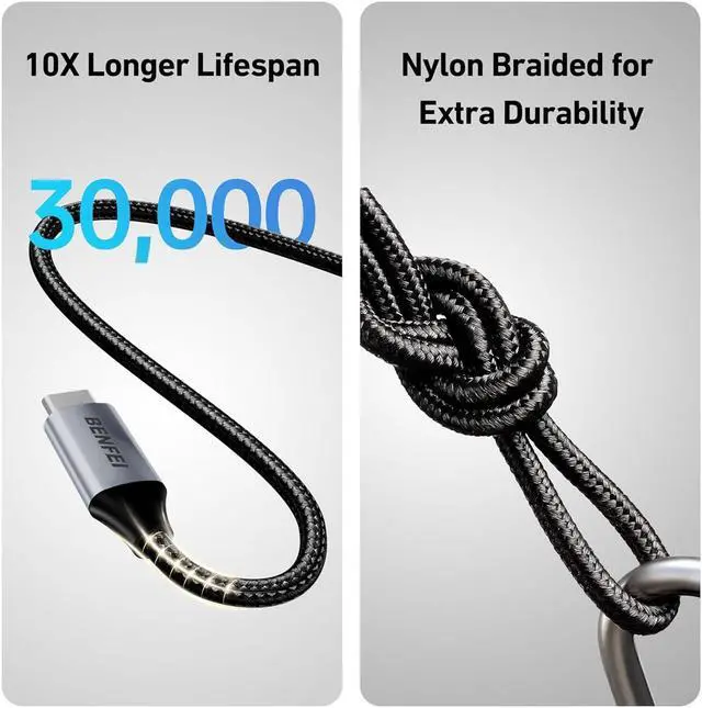 Alt view image 5 of 7 - USB C Fast Charging 60W Cable 4-Pack(3.3ft/3.3ft/6.6ft/6.6ft) Nylon Braided Cable for iPhone 15/15 Pro/15 Plus/15 Pro Max iPad mini MacBook  Galaxy S23